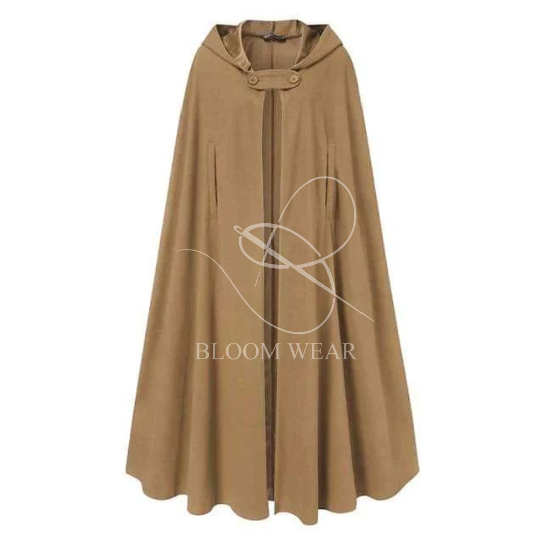 Women's stylish long cape cloak hooded Coat Hoodies PonchoWarm Cosplay Outwear CH-330