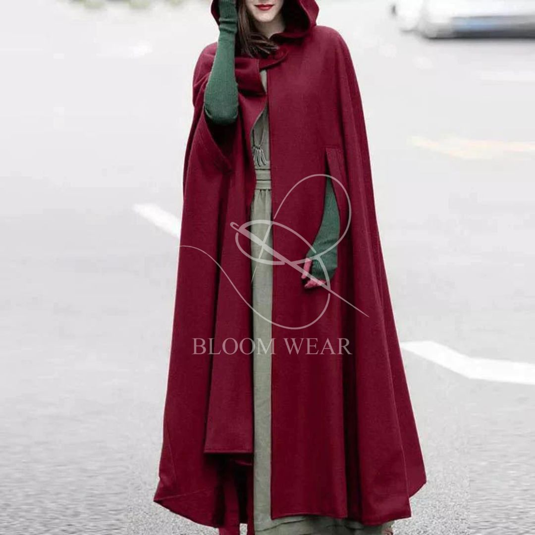 Women's stylish long cape cloak hooded Coat Hoodies PonchoWarm Cosplay Outwear CH-330