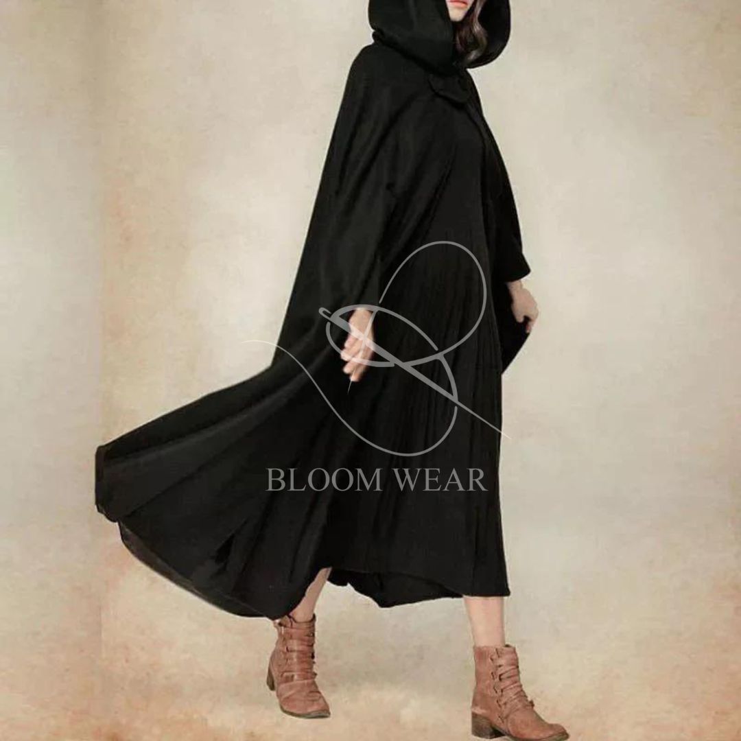 Women's stylish long cape cloak hooded Coat Hoodies PonchoWarm Cosplay Outwear CH-330