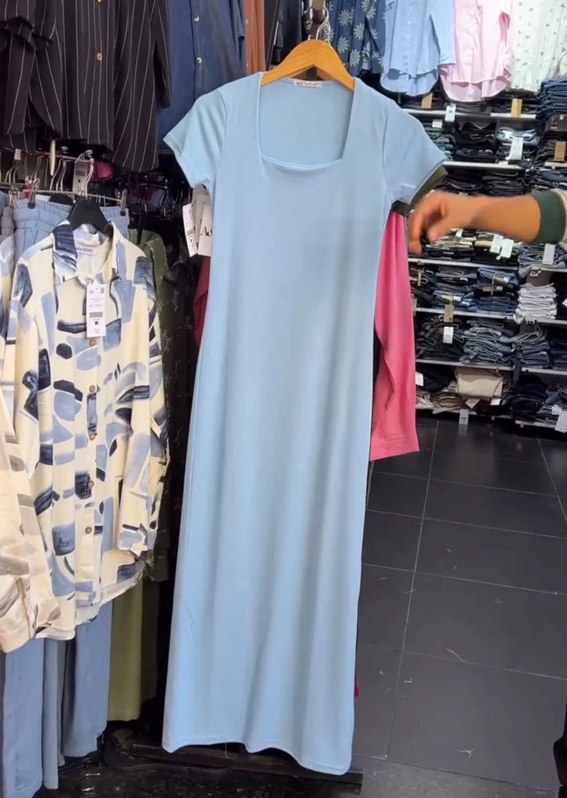 CH -571 Square Neck Style Soft Dress