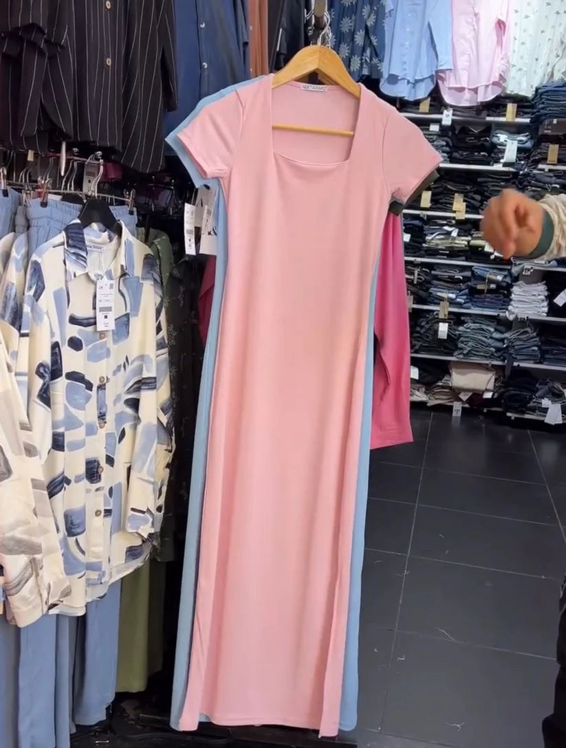 CH -571 Square Neck Style Soft Dress