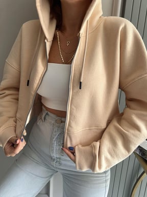 CH # 519 The Bloom Wears ZipFit Crop TrimLine Hoodie