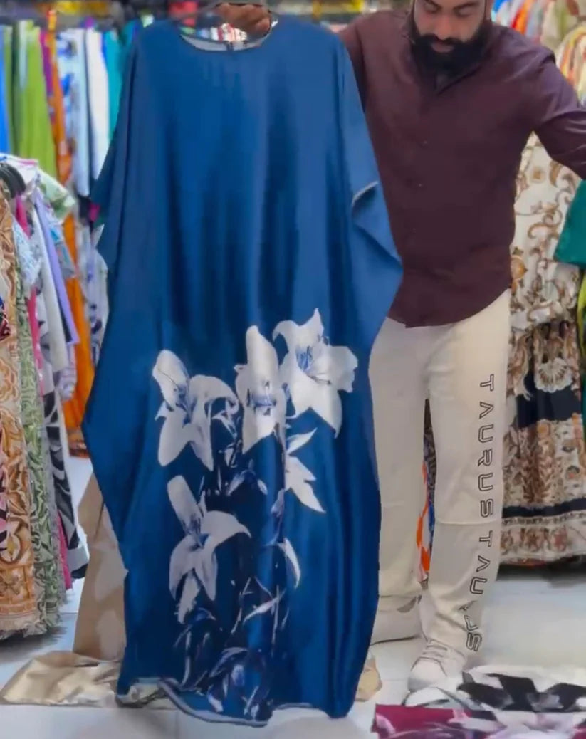 CH 551 Silk Kaftaan Dress - The Bloom Wears