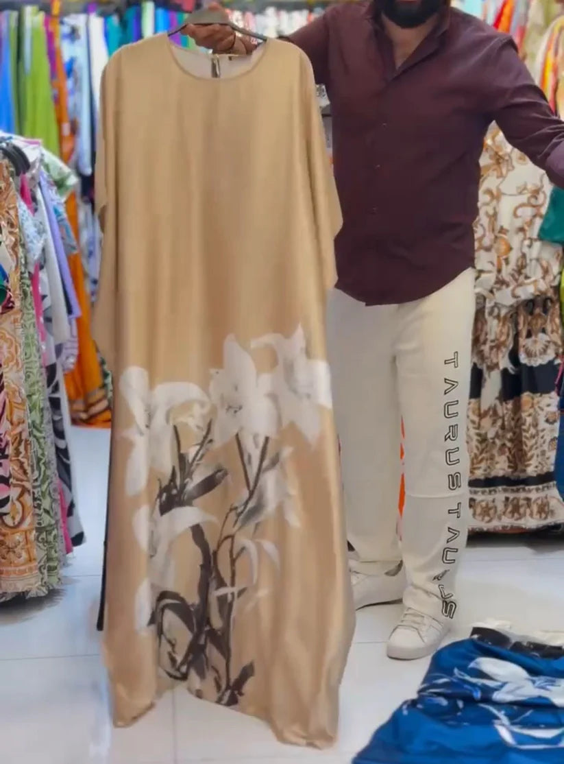 CH 551 Silk Kaftaan Dress - The Bloom Wears