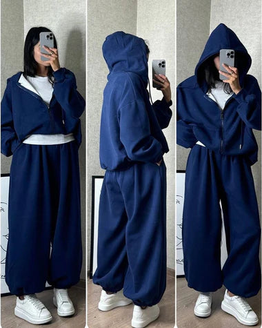 CH 479 Bloomwear cloud flower Zipper co-ord Set