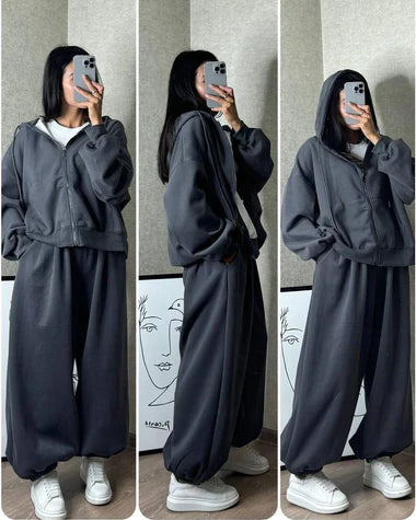 CH 479 Bloomwear cloud flower Zipper co-ord Set