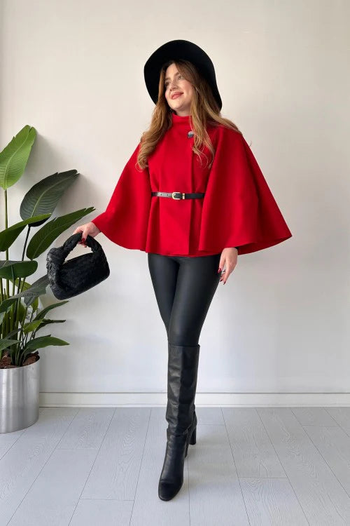 CH 509 The Bloom Wears New Design Short Cap Shawl With Belt