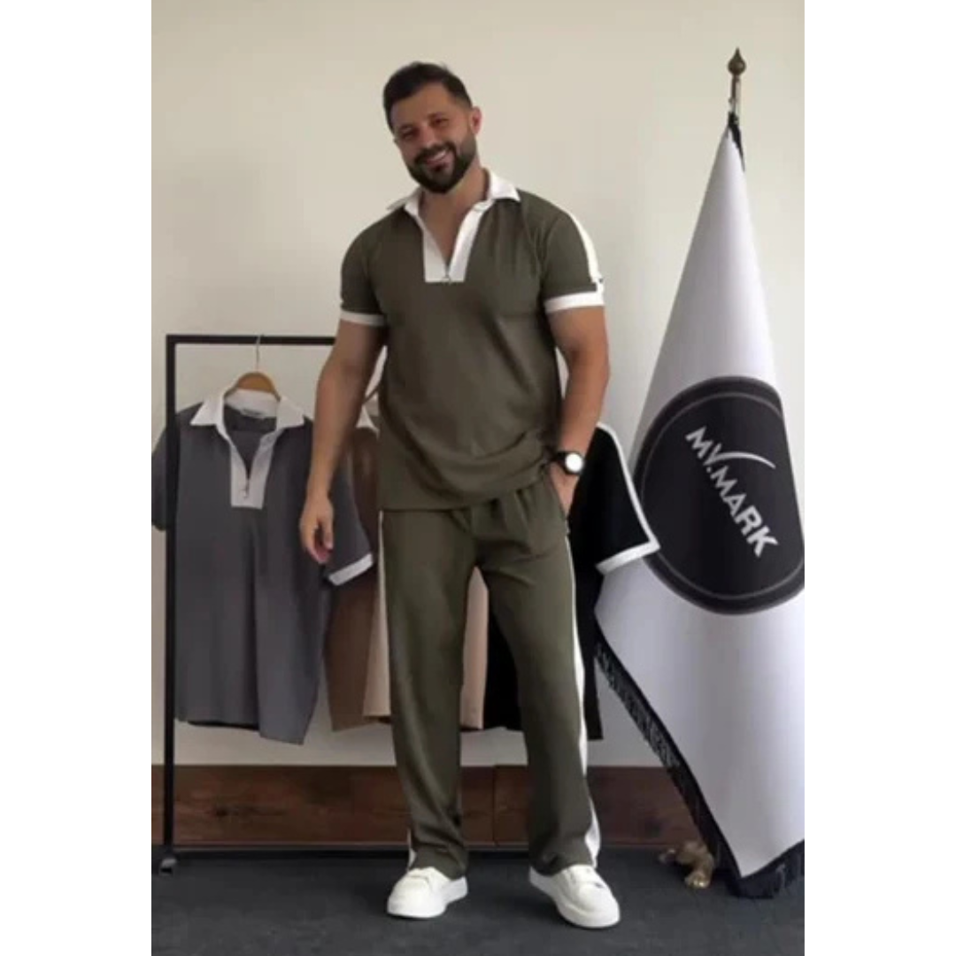 li-39 Contrast Panel Tshirt & Trouser