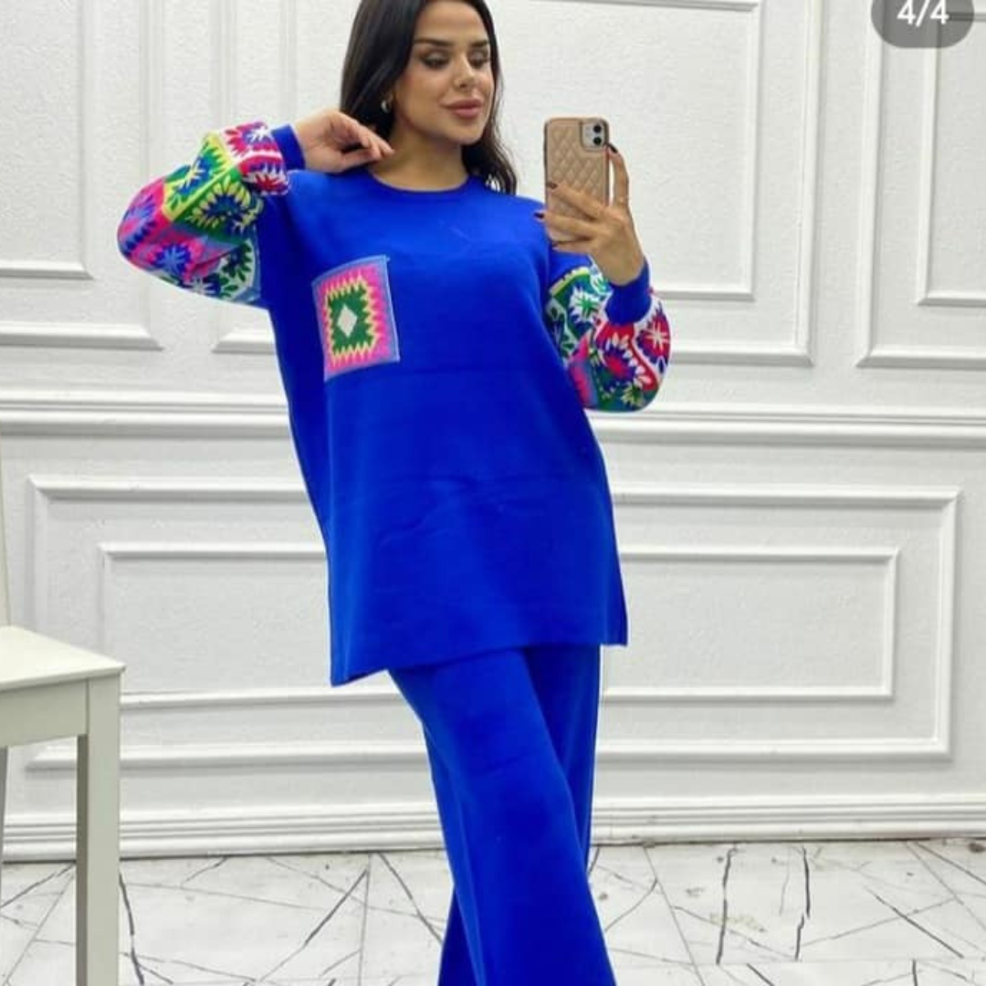 CH 321 2 Pcs Printed Fleece Co ord Set