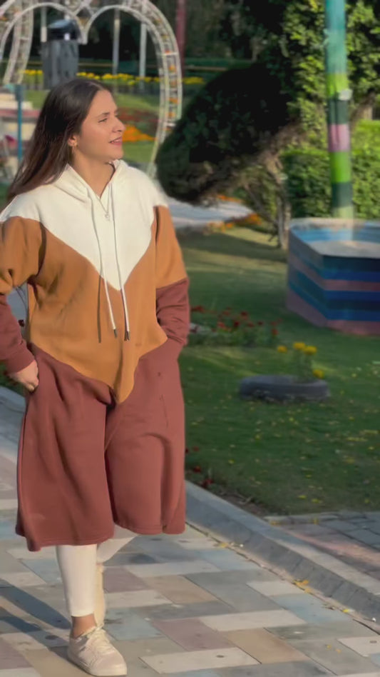 CH 398 Bloom's Warm Fleece Long Hooded Top (Hoodie) Coat