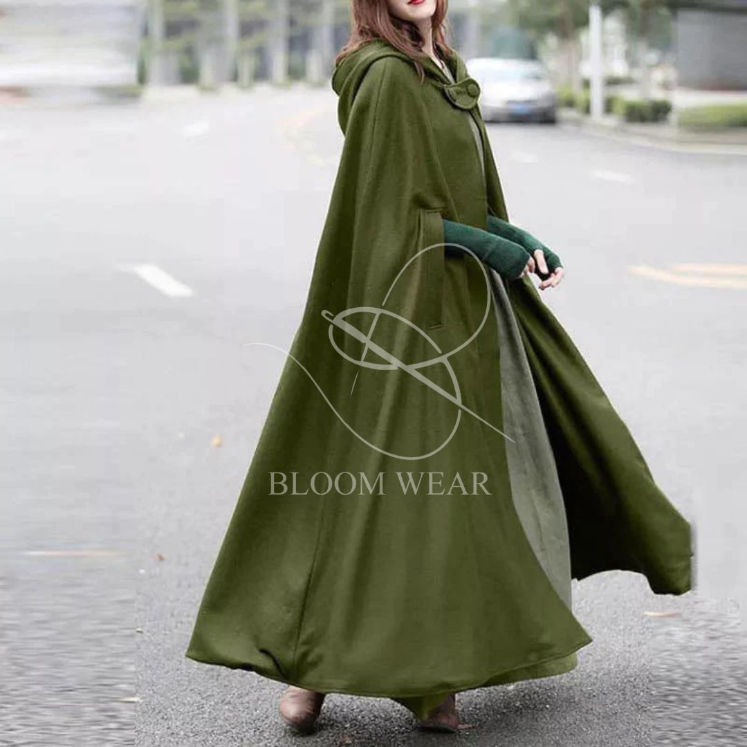 Women's stylish long cape cloak hooded Coat Hoodies PonchoWarm Cosplay Outwear  CH-330