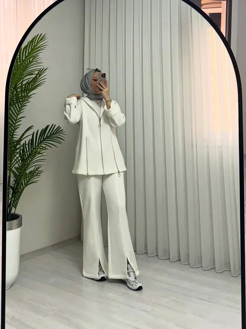 CH 601 - Bootcup Zipper Hooded Style Co-Ord Set