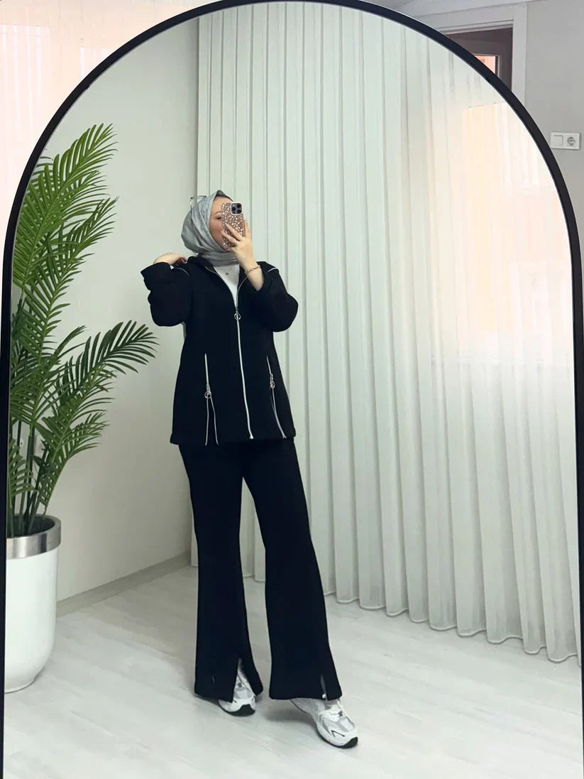 CH 601 - Bootcup Zipper Hooded Style Co-Ord Set