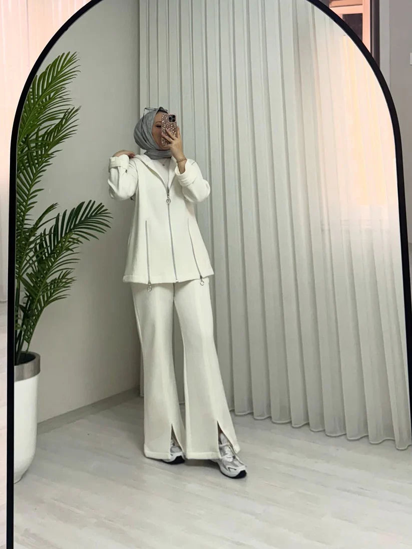 CH 601 - Bootcup Zipper Hooded Style Co-Ord Set