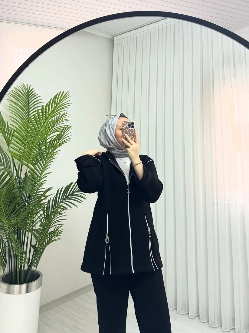 CH 601 - Bootcup Zipper Hooded Style Co-Ord Set