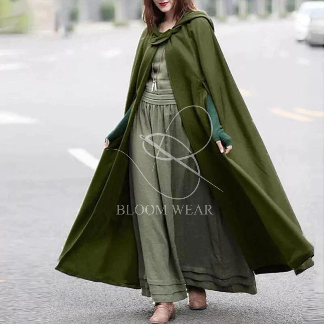 Women's stylish long cape cloak hooded Coat Hoodies PonchoWarm Cosplay Outwear  CH-330