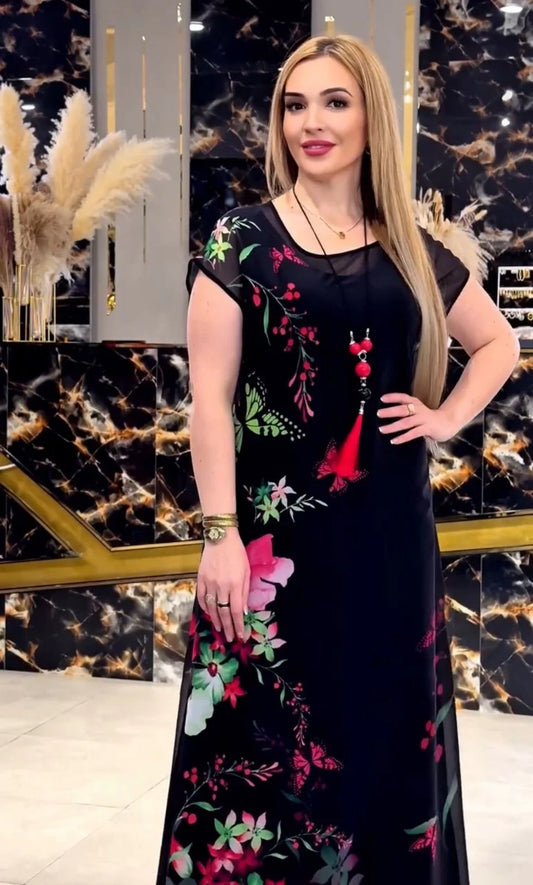 CH 570 - 2 Piece Floral Printed Party Dress - The Bloom Wears