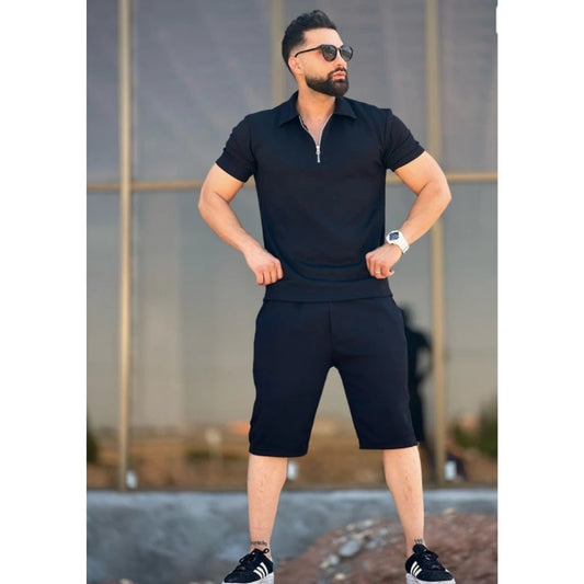 LI 27 Mens Zipper Tshirts & Shorts Sets