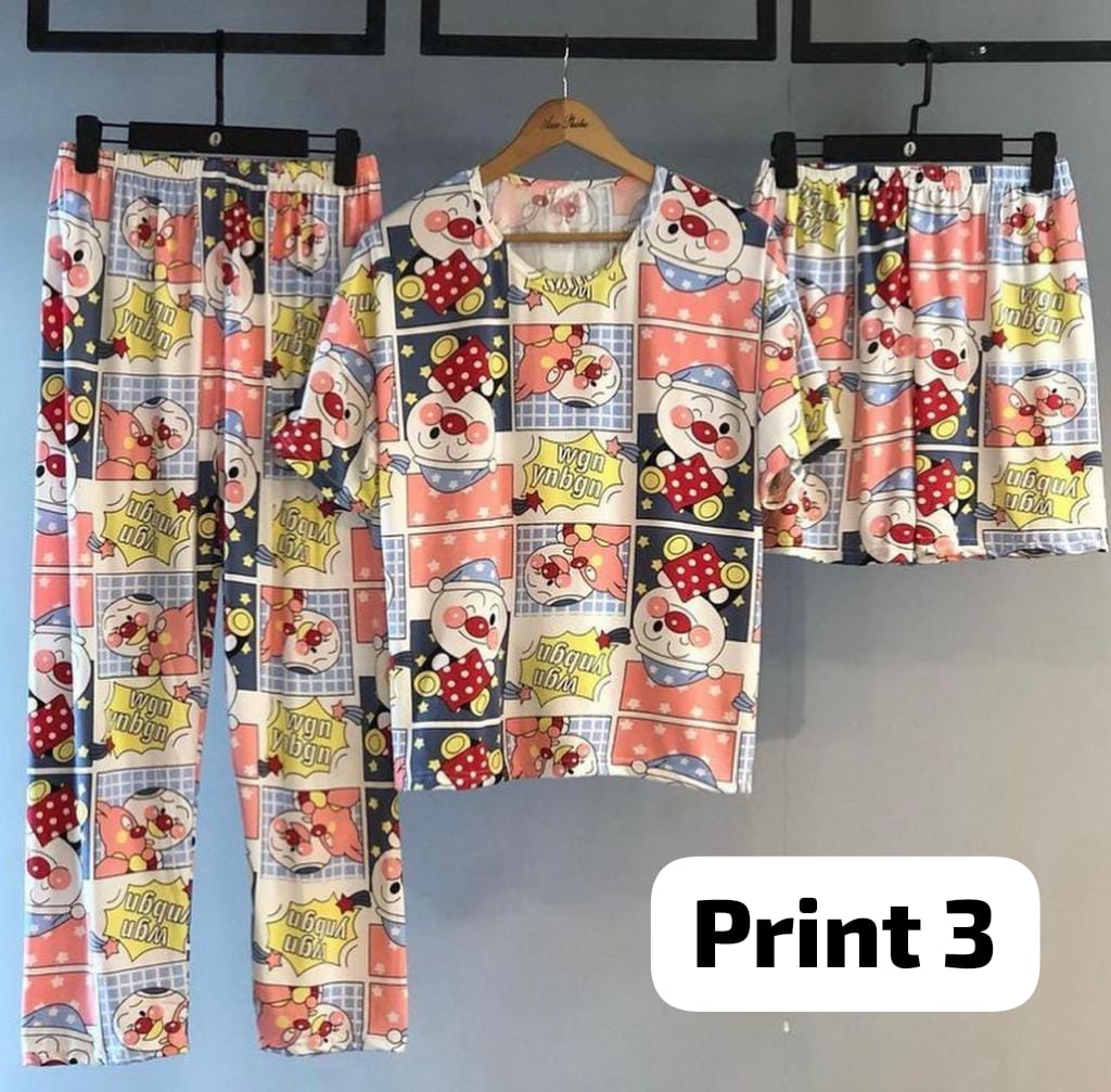 CH#364 3 Pcs Funky Night Wear Set (Print 3)