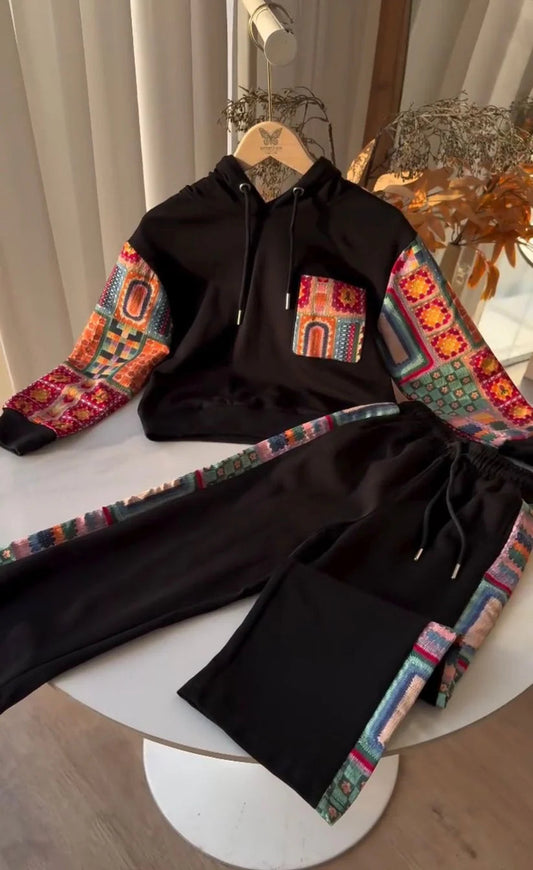 CH-597 Ethnic Print Fleece Co-ord Set For Women