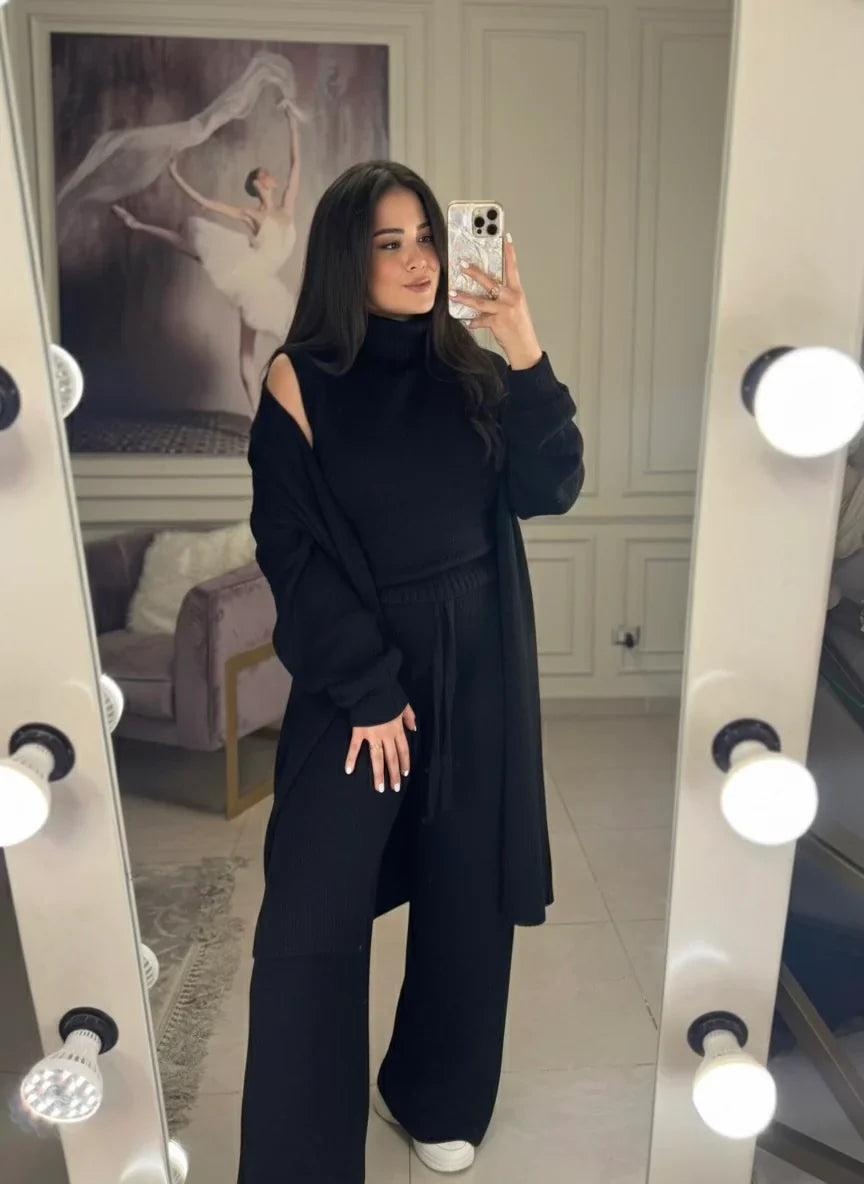 CH-604 Winter Glam 3-Piece Fleece Outfit - The Bloom Wears