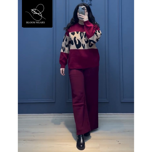 CH 526 The Bloom Wears 2 Pcs Printed Fleece Co ord Set