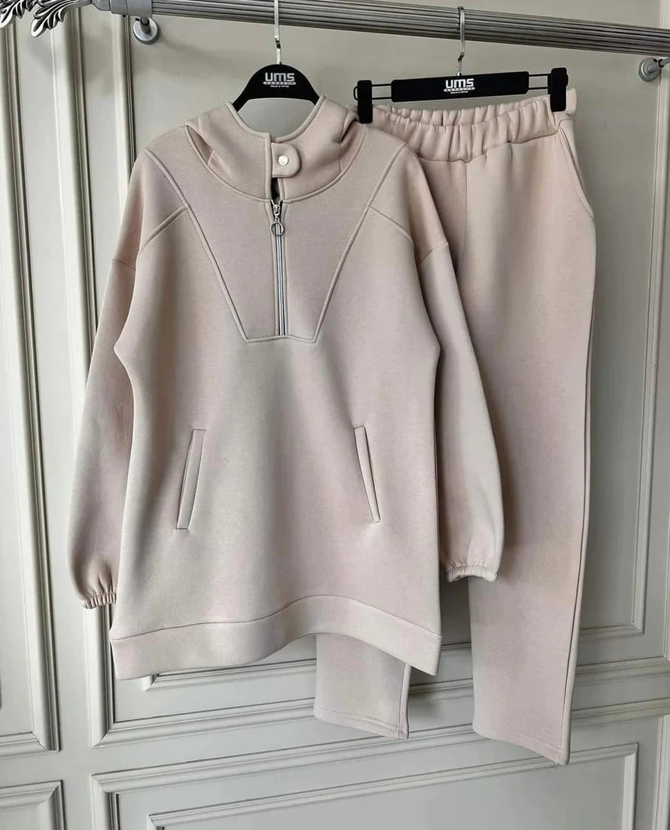 CH 396 Winter Fleece Tracksuit Set Zipper Top + Trouser