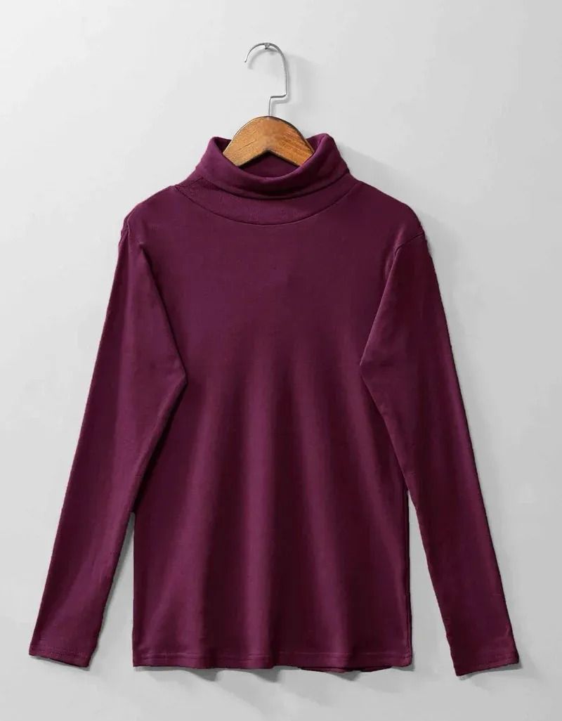 CH 379 Bloom's Winter Bliss Basic Plain Fleece Ribbed Cotton Warmth High Neck