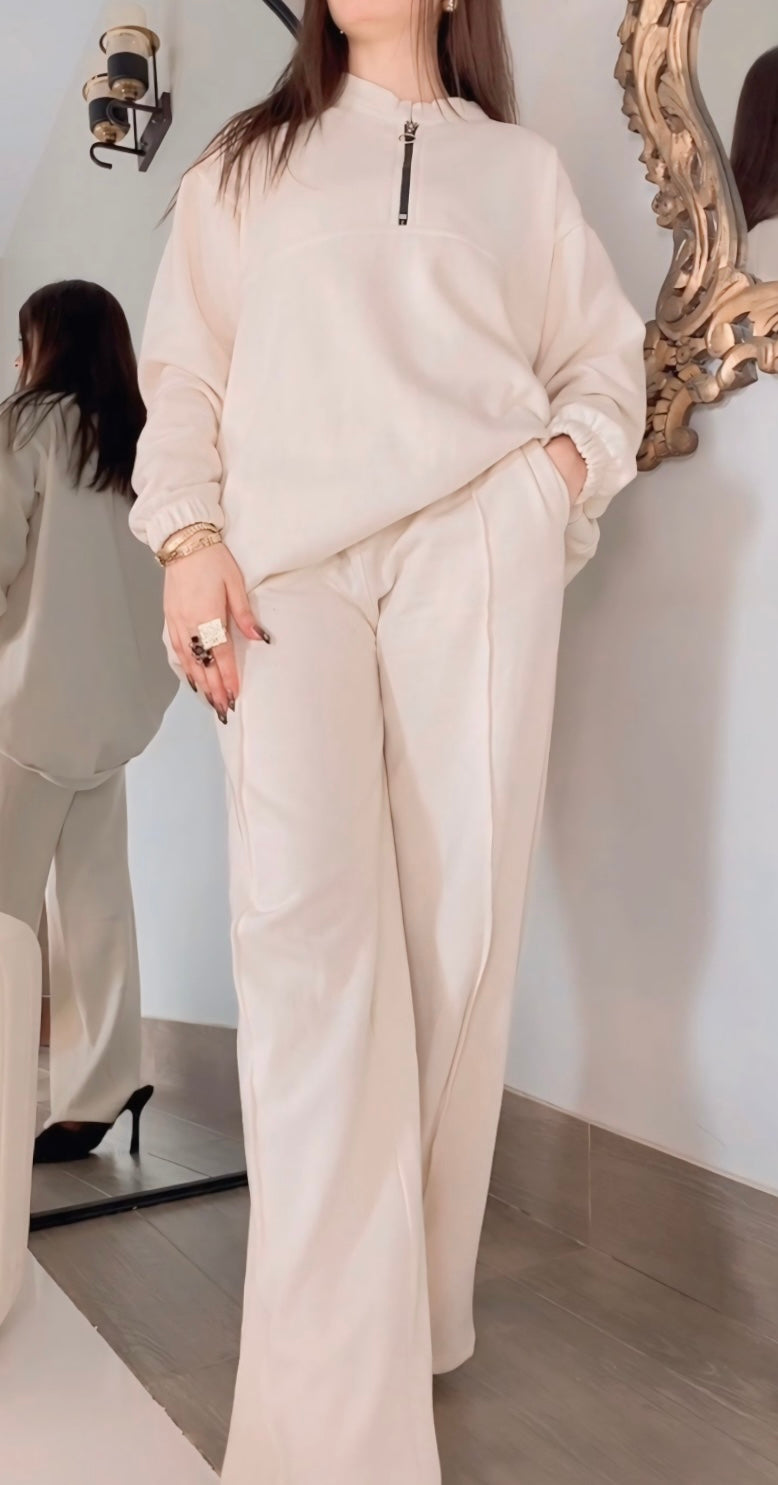 CH # 322 WINTER SIDE POCKET 2 PIECES FLEECE DRESS