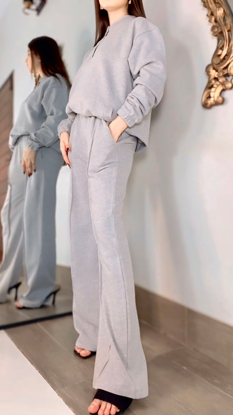 CH # 322 WINTER SIDE POCKET 2 PIECES FLEECE DRESS