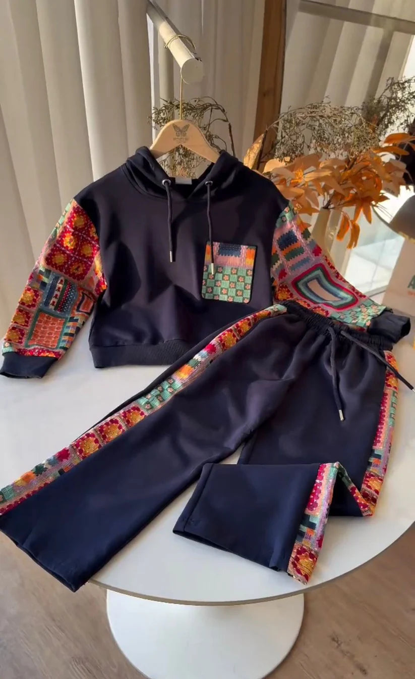 CH-597 Ethnic Print Fleece Co-ord Set For Women