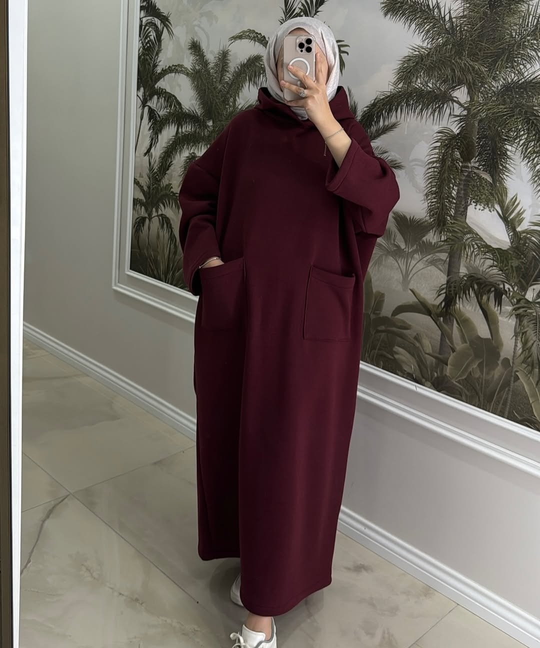 CH 606 - Everyday Modest Abaya Style Hooded Outfit - The Bloom Wears