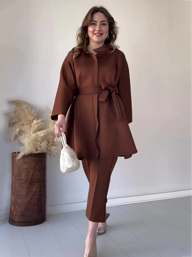 CH 472 Bloomwear Frock Style Warm Fleece Co ord Set