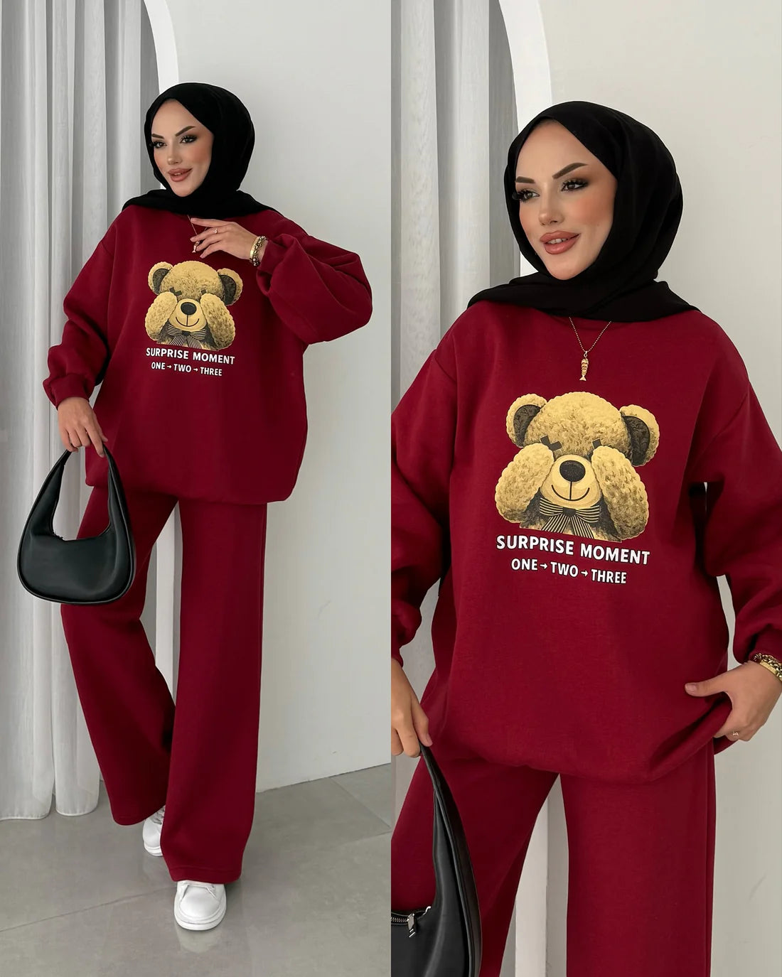 CH 593 Puffy Chardonnay Sweat Duo Set (Winter Top & Trouser)