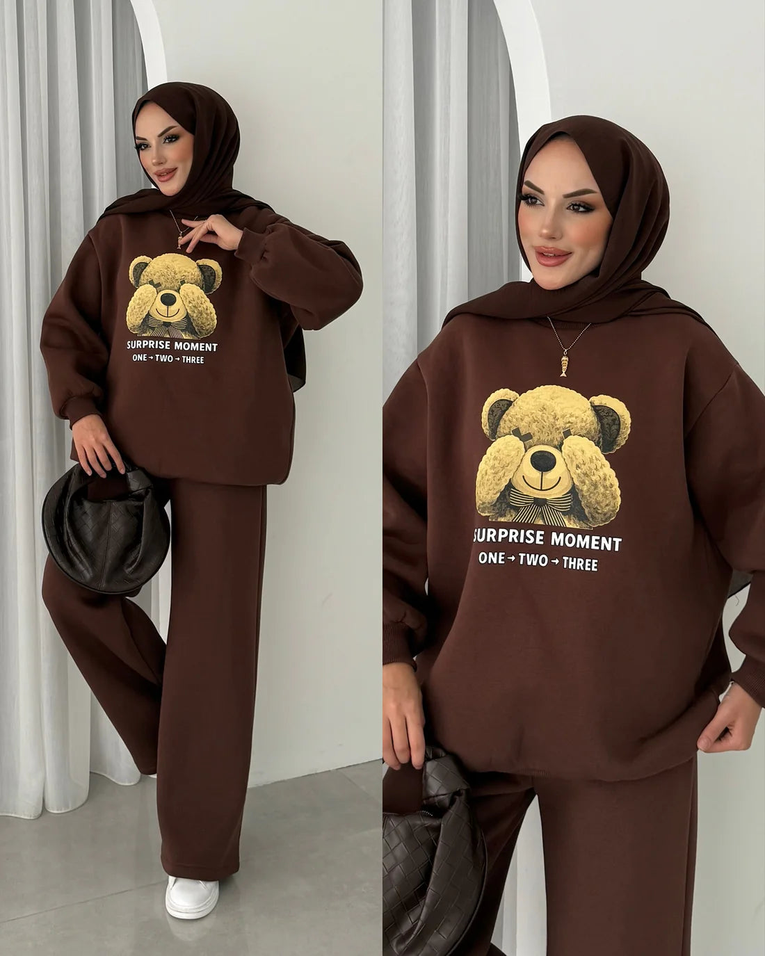 CH 593 Puffy Chardonnay Sweat Duo Set (Winter Top & Trouser)