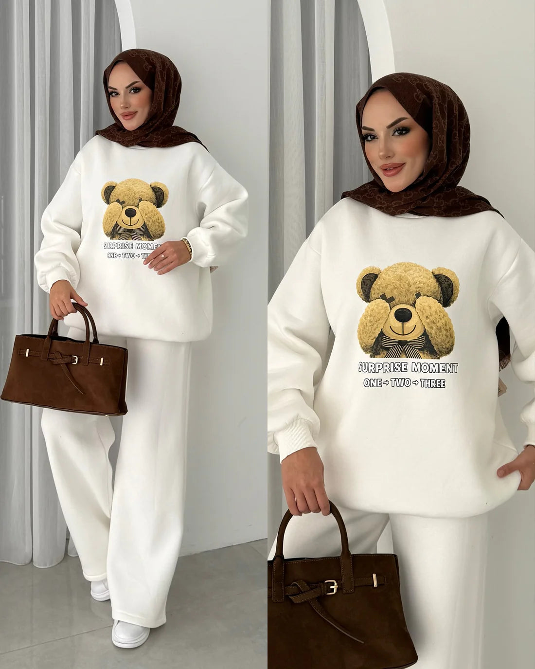 CH 593 Puffy Chardonnay Sweat Duo Set (Winter Top & Trouser)