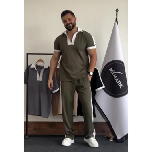 li-39 Contrast Panel Tshirt & Trouser