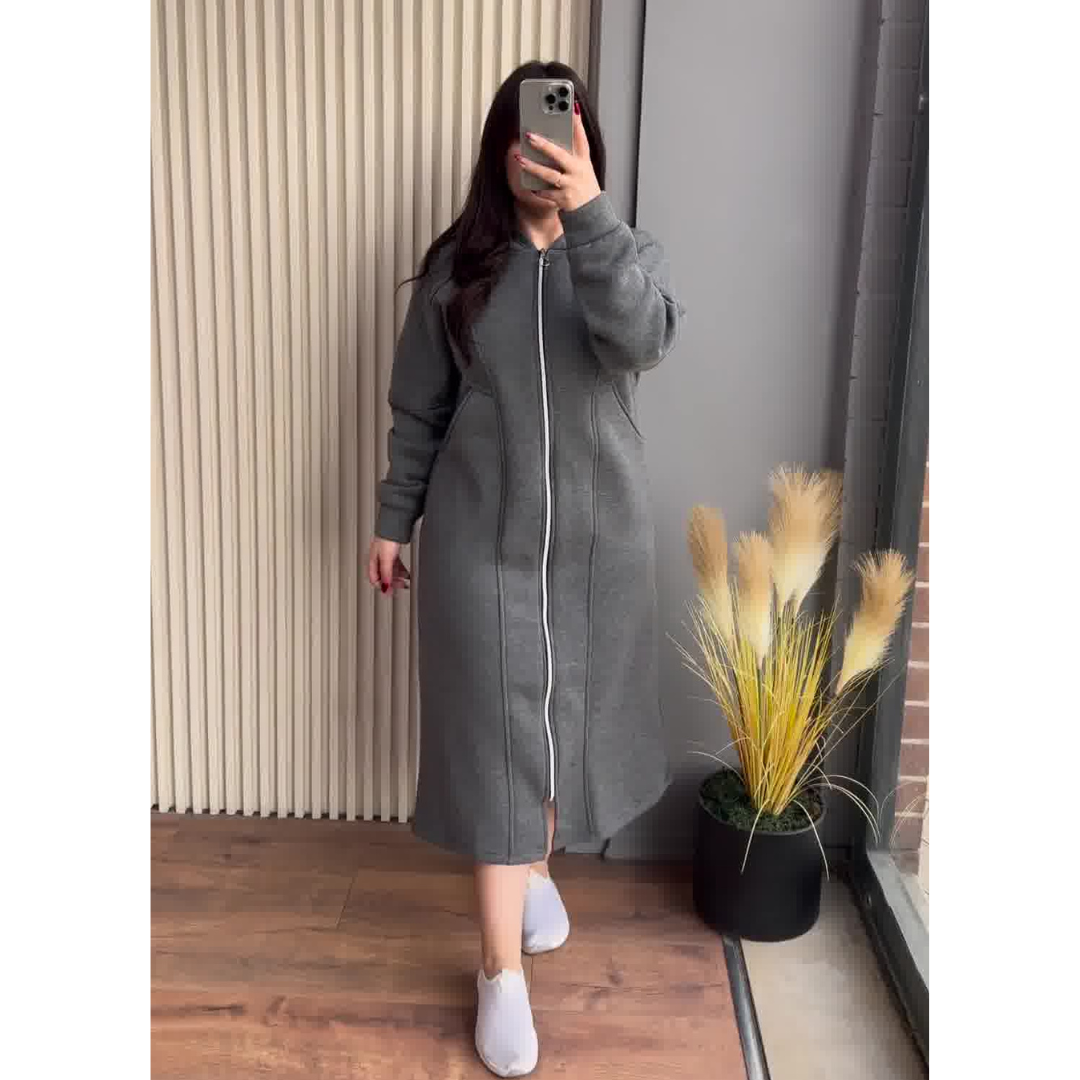 CH 480 Oversized Zipper Hoodie Coat