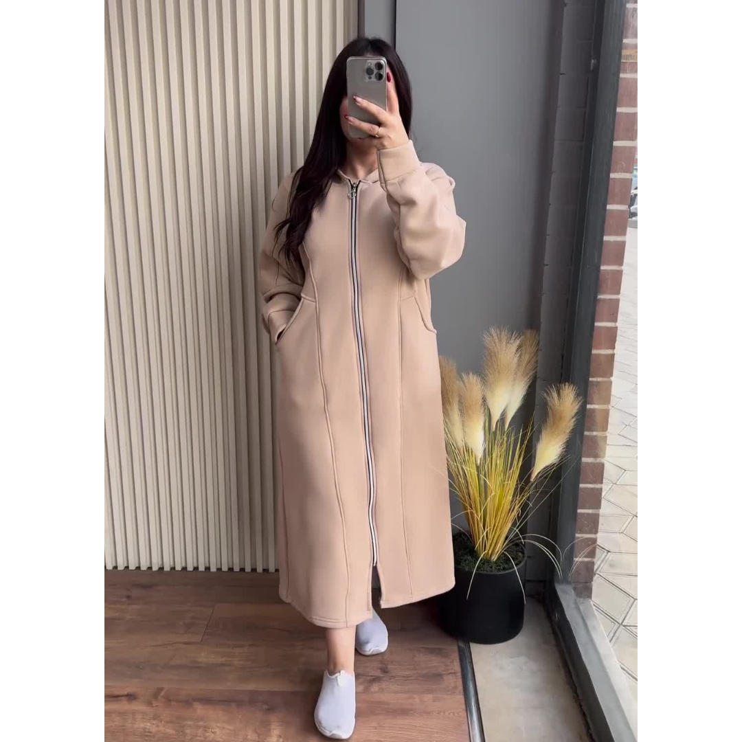 CH 480 Oversized Zipper Hoodie Coat