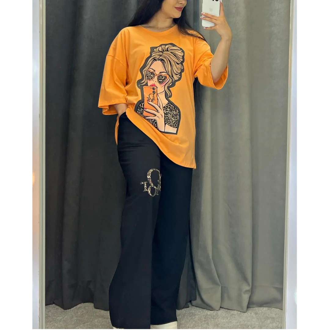 CH 436 Printed Drop-Shoulder Tee Trousers (Print 6)