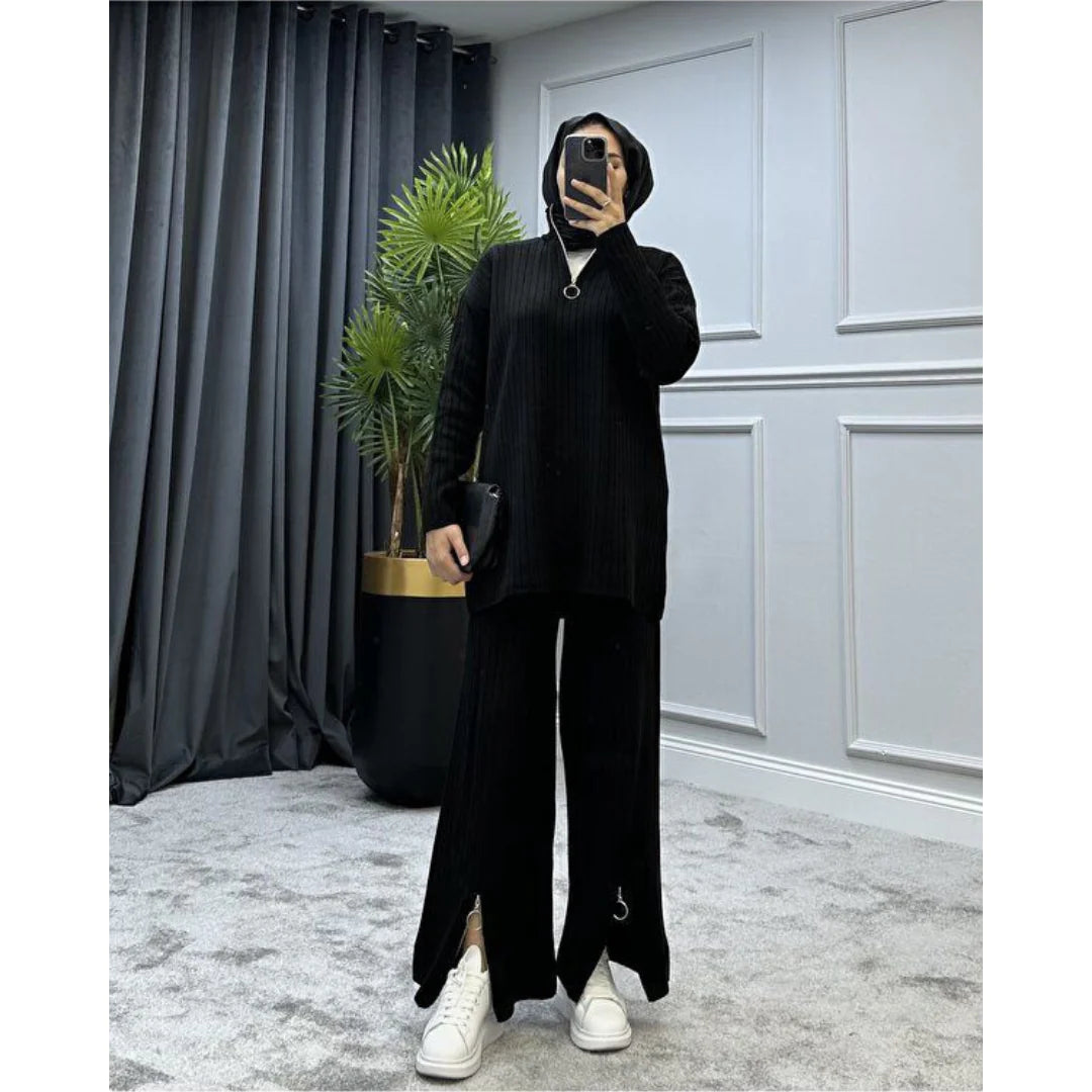 TheBloomwear Knitwear Set CH 399 (Black)