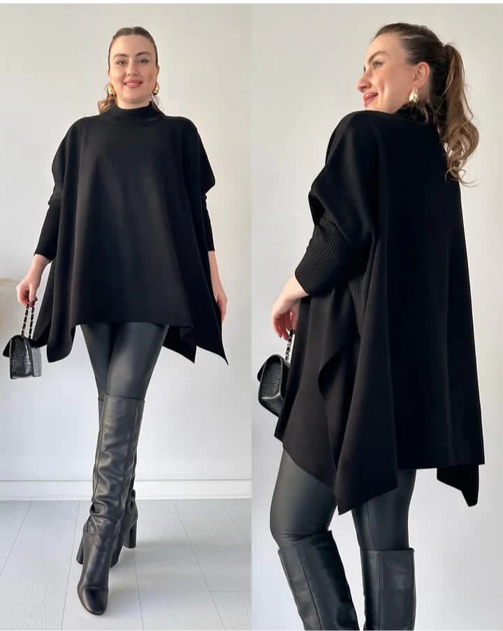 CH # 395 Batwing Flow Fleece Poncho