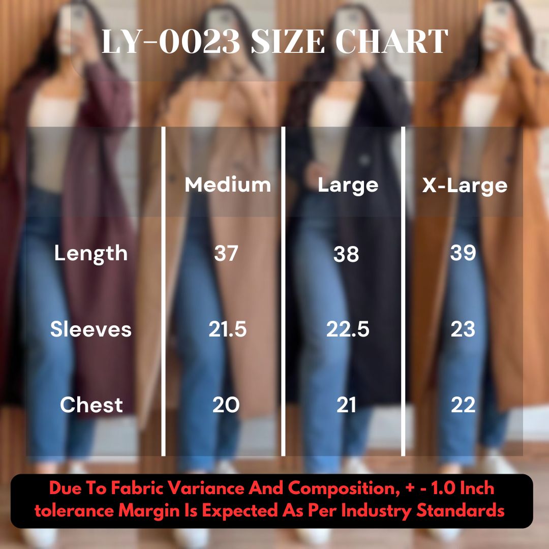 LY-0023 Bloom's Long Fleece Trench Coat For Women's