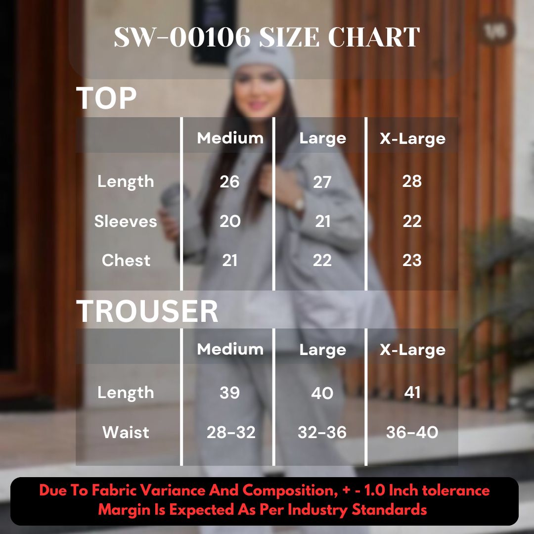 SW # 00106 THEBLOOMWEAR 2 Pcs Button Fashion Hooded Winter Tracksuit