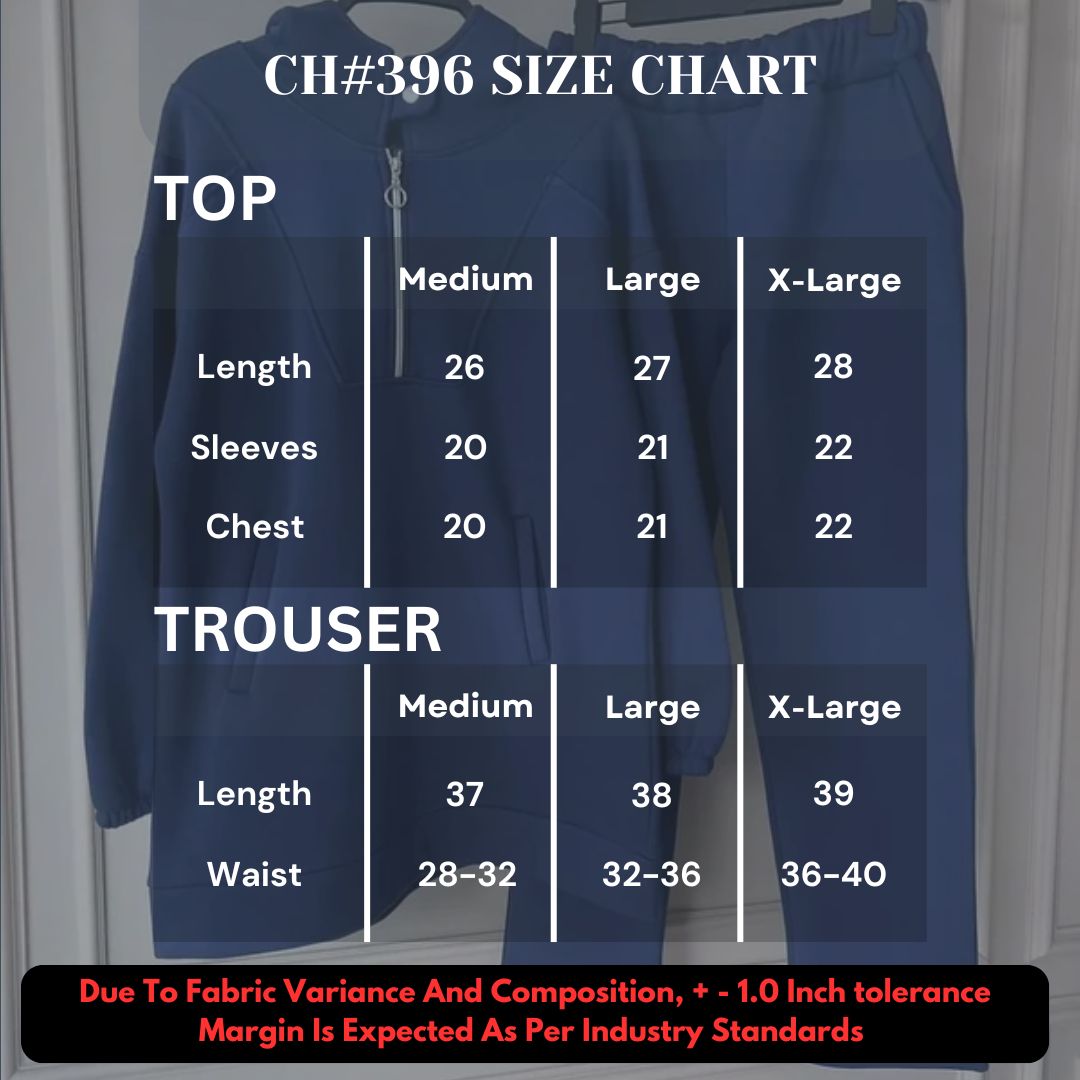 CH 396 Winter Fleece Tracksuit Set Zipper Top + Trouser