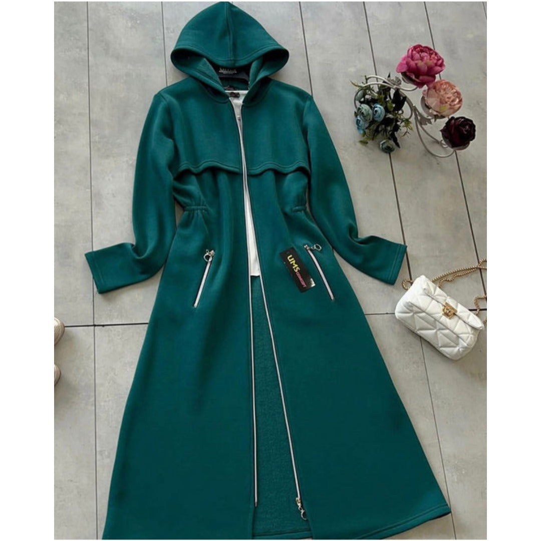 LY-0025 Bloom's Oversize Long Hooded Fleece Upper Coat