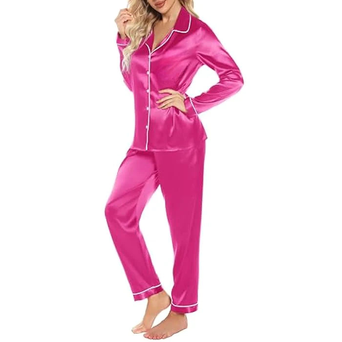 Thebloomwears Pjs Silk Full Sleeves Nightwear