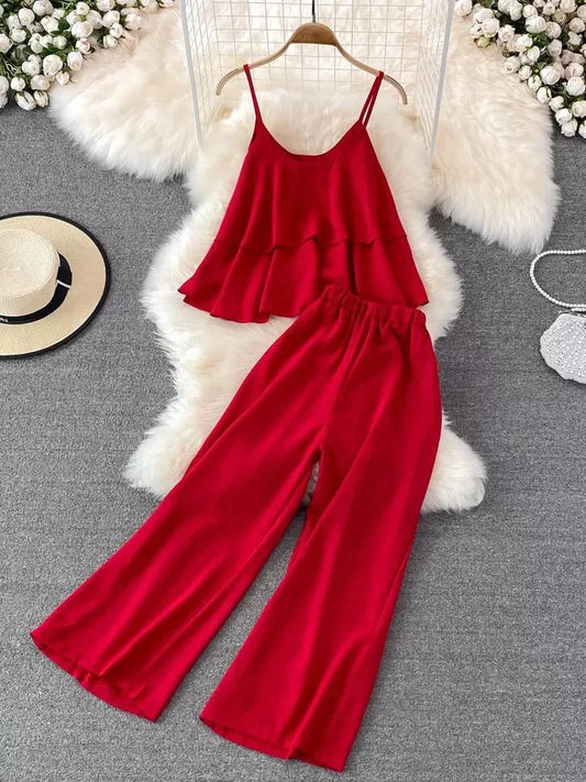 Frill Style Sleeveless Lounge Wear Set SW-0097