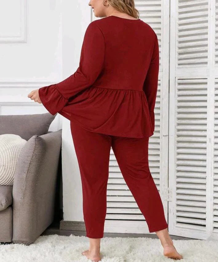 PLUS SIZE FRILL LOUNGE WEAR