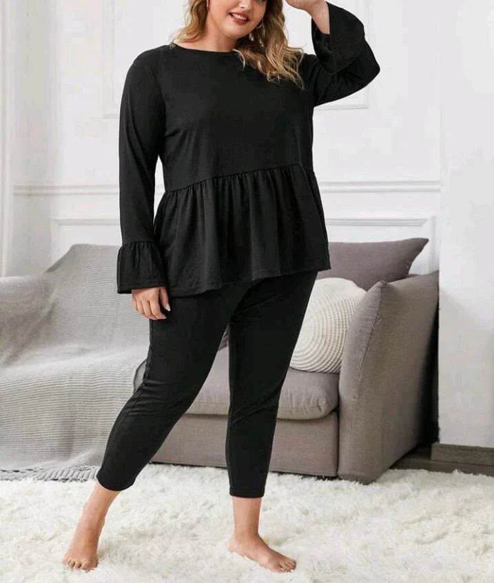 PLUS SIZE FRILL LOUNGE WEAR